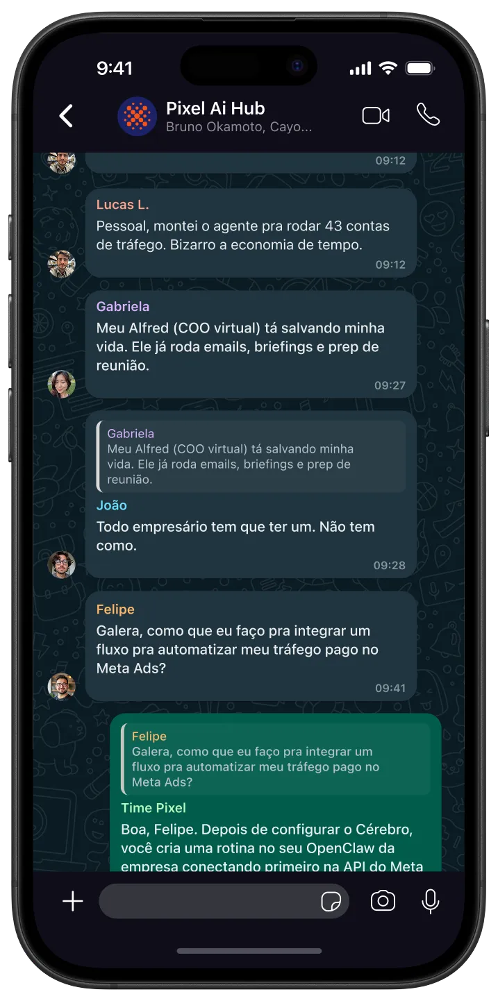 Comunidade de empresários no WhatsApp